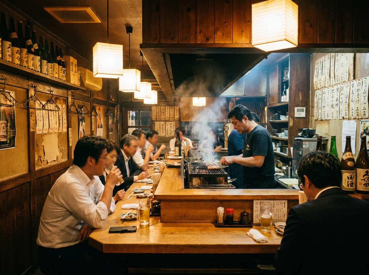 店内のカウンター席